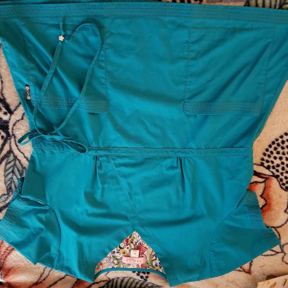 Koi Scrub Top "Caribbean Blue"